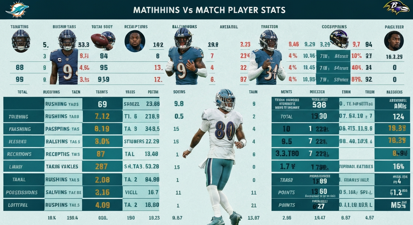 miami dolphins vs baltimore ravens match player stats