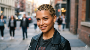 cheetah print buzz cut